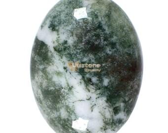 30mm Tree Agate oval flatback cab cabochon