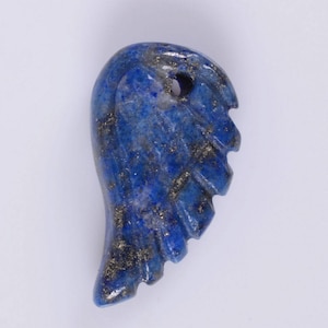 18mm Carved blue lapis angel wing earrings loose bead (both sides carved)