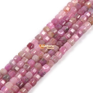 2mm Faceted Ruby Cube Square Loose Beads DIY Jewelry Making Strand 15.5-16"