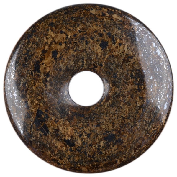 30mm g0128.16 Bronzite donut gemstone pendant focal bead