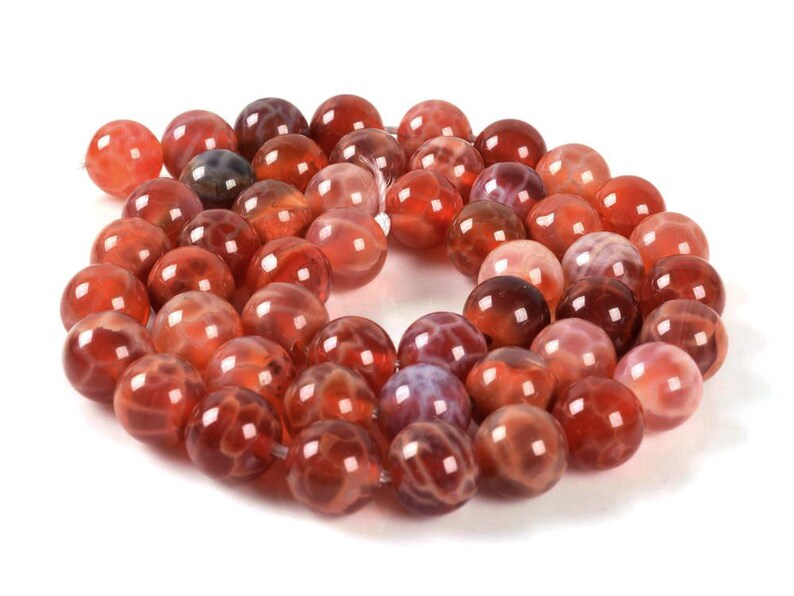 8mm Crab fire agate round ball loose gemstone beads 16 Etsy