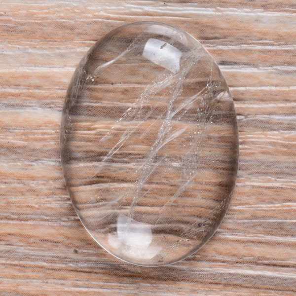 30mm Natural clear quartz rock crystal oval flatback cab cabochon