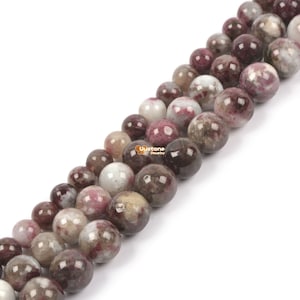 Natural Pink Tourmaline round ball loose beads DIY jewelry making beads strand 6mm 8mm 10mm