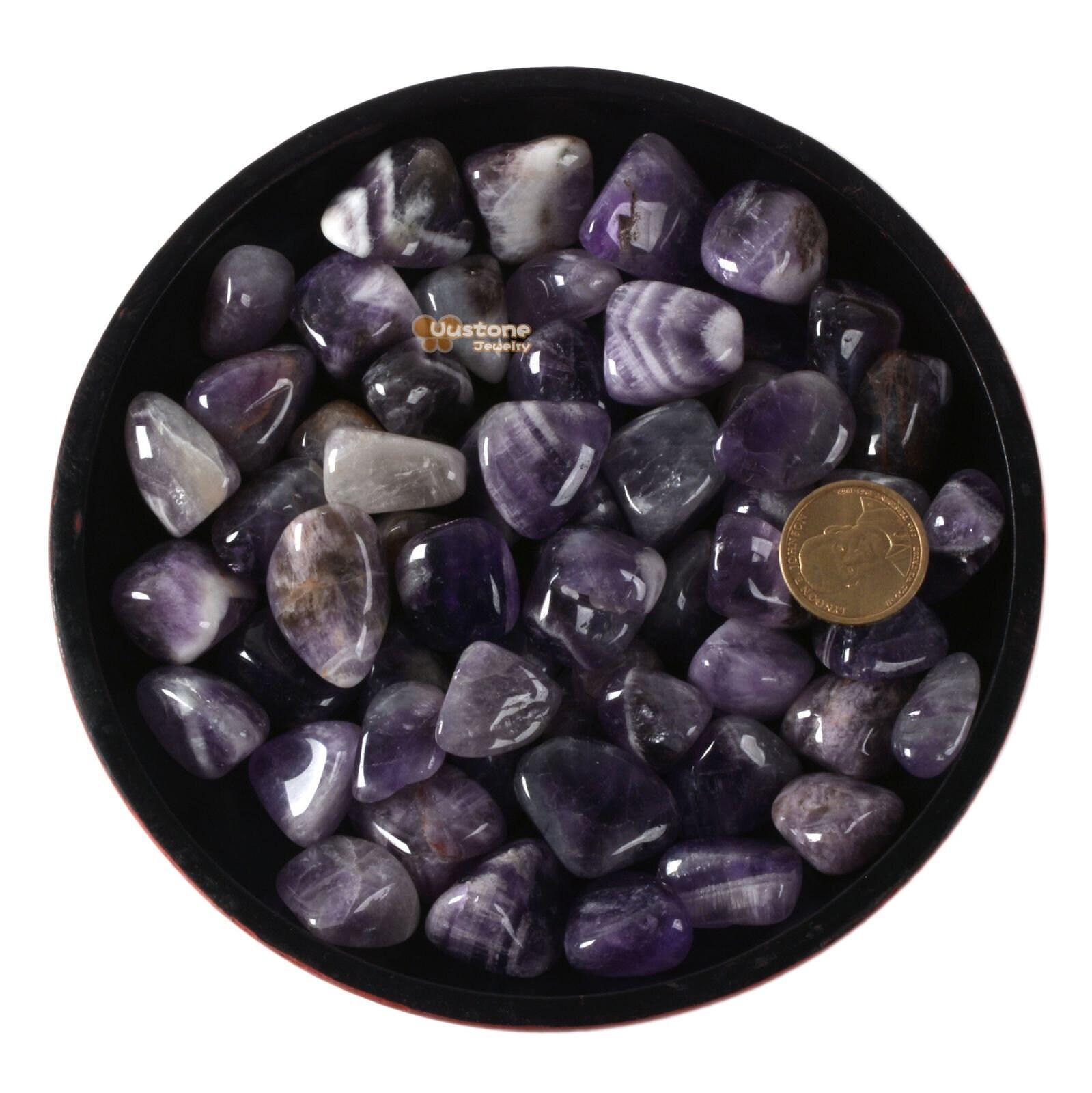 Zenkeeper 7 Pcs Large Amethyst Crystal - Amethyst Healing Stone - Amethyst  Palm Stone - Worry Stone - Bulk Tumbled Stones for Reiki, Chakra Healing
