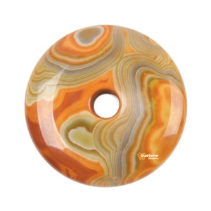 50mm Red banded agate donut disc lucky coin pendant crystal circle beads forJewelry Making