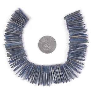 U3527 24mm to 30mm Blue Kyanite chips sticks loose gemstone beads 8&quot; 128g
