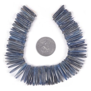 U3528 23mm to 27mm Blue Kyanite chips sticks loose gemstone beads 8&quot; 115g