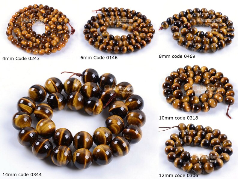 Tigereye Round Bead Half Strand | 4.5mm | Golden | 44 Bead(s)
