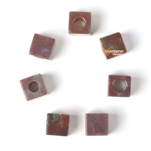 10mm Natural Redish Indian Agate Cube Shaped Large Hole Bead For DIY Jewelry Making Beads