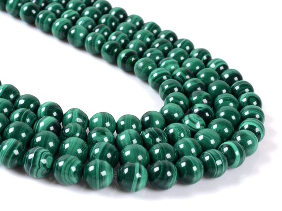 8 Pieces Smooth Natural Malachite Round Beads Gemstone AAA+++ Quality Top Malachite Rondelle Beads Drilled Loose Gemstone Price Per Lot