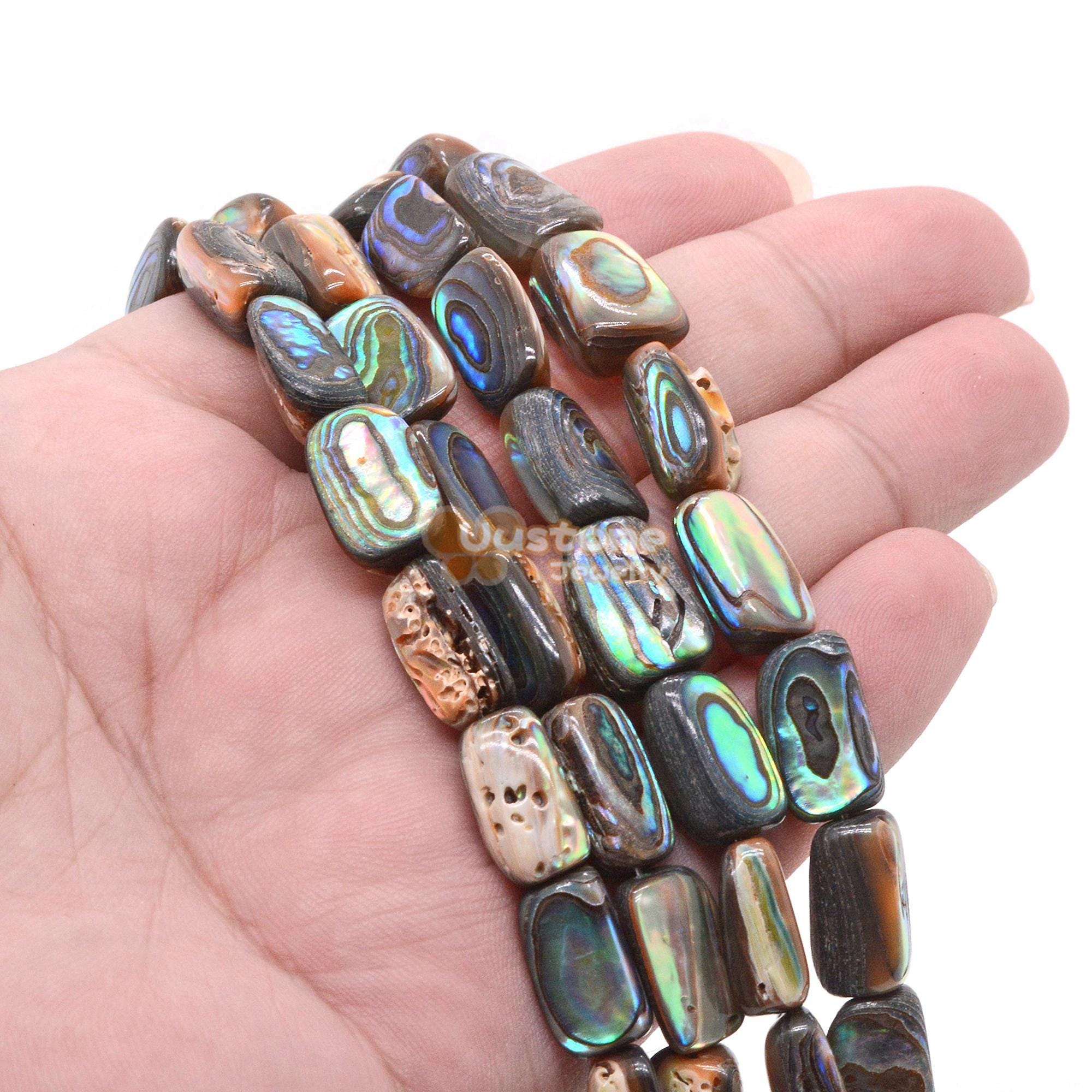 Shells Irregular 14mm Abalone Shell Irregular Rectangle Loose Beads 15.5