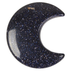 G4221.23 32mm synthétique bleu Goldstone pierre précieuse cristal guérison lune fabrication de bijoux pierre
