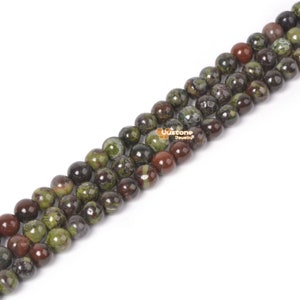 4mm Natural Dragon Blood Jasper Round Ball Loose Beads DIY Jewelry Making Strand 15.5-16&quot;