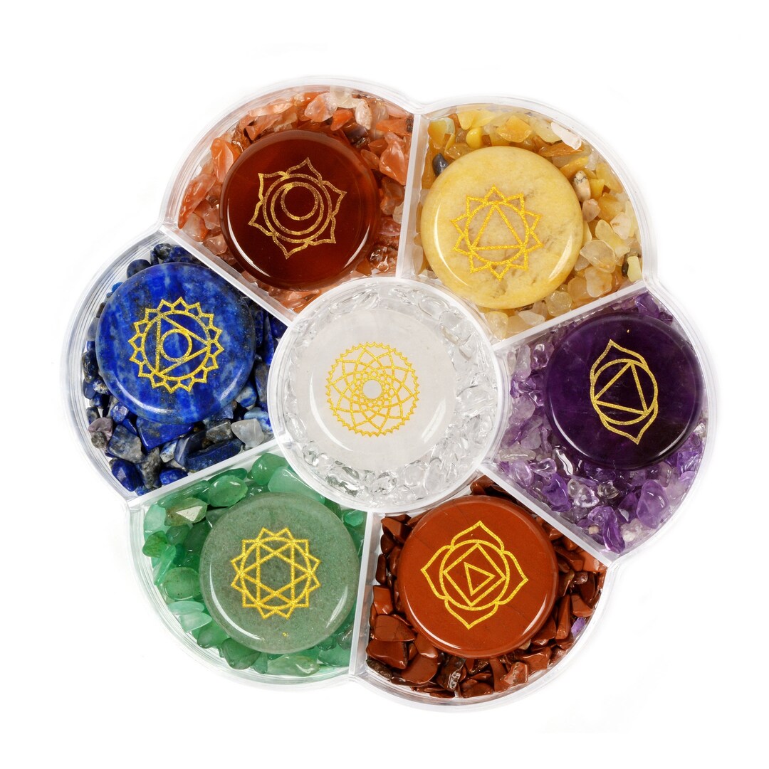 Natural 7 Chakra Stones Set Tumbled Chips Stones Positive Energy ...