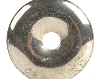 30mm g0128.29 Pyrite donut gemstone pendant focal bead