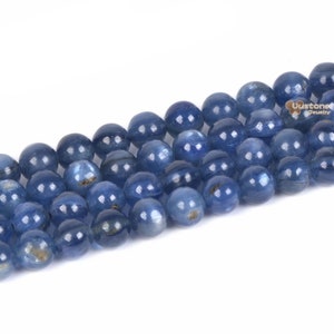 1011 6mm Blue Kyanite round loose gemstone beads 16&quot;
