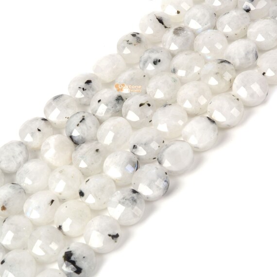 2412 8mm Faceted Moonstone Loose Beads DIY Jewelry Making Strand