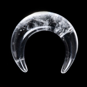 White Clear Quartz Crescent Moon Shape Double Horn NOT Drilled DIY Jewelry Making Stone 30mm