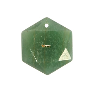 25mm Handmade Natural Green Aventurine Faceted Hexagram Star Geometrical Pendant Focal Bead