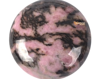 25mm Rhodonite round flatback cab cabochon