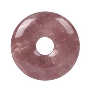 30mm g0128.2 Strawberry quartz donut gemstone pendant focal bead