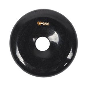 Black Obsidian 25mm Healing Crystal Peace Donut Beads Lucky Circle Donut pendant for Necklace Earrings Jewelry DIY Making