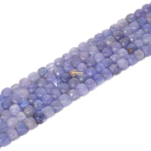 3.7mm to 4.7mm Faceted Tanzanite Cube Square Loose Beads DIY Jewelry Making Strand 15.5-16&quot;