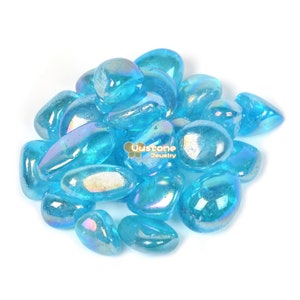 100 gram Aqua Aura Clear Quartz Tumbled Polished Natural Crystal Healing Pocket Stones Rock Collection