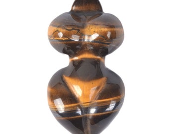 Golden tiger's eye carved goddess pendant focal bead