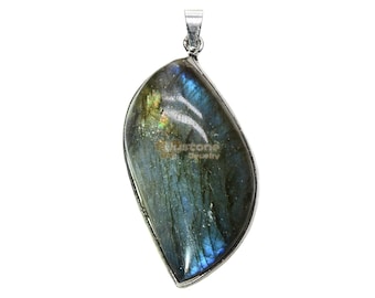 Natur Labradorit Freeform Blatt Anhänger Perle Schmuck machen