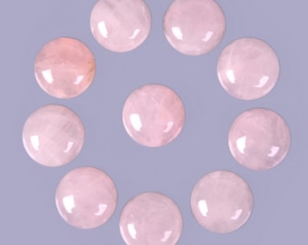 10 piezas de cabujón de cabina plana redonda de cuarzo rosa de 14 mm