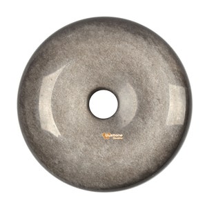 40mm Sliver obsidian donut focal pendant bead