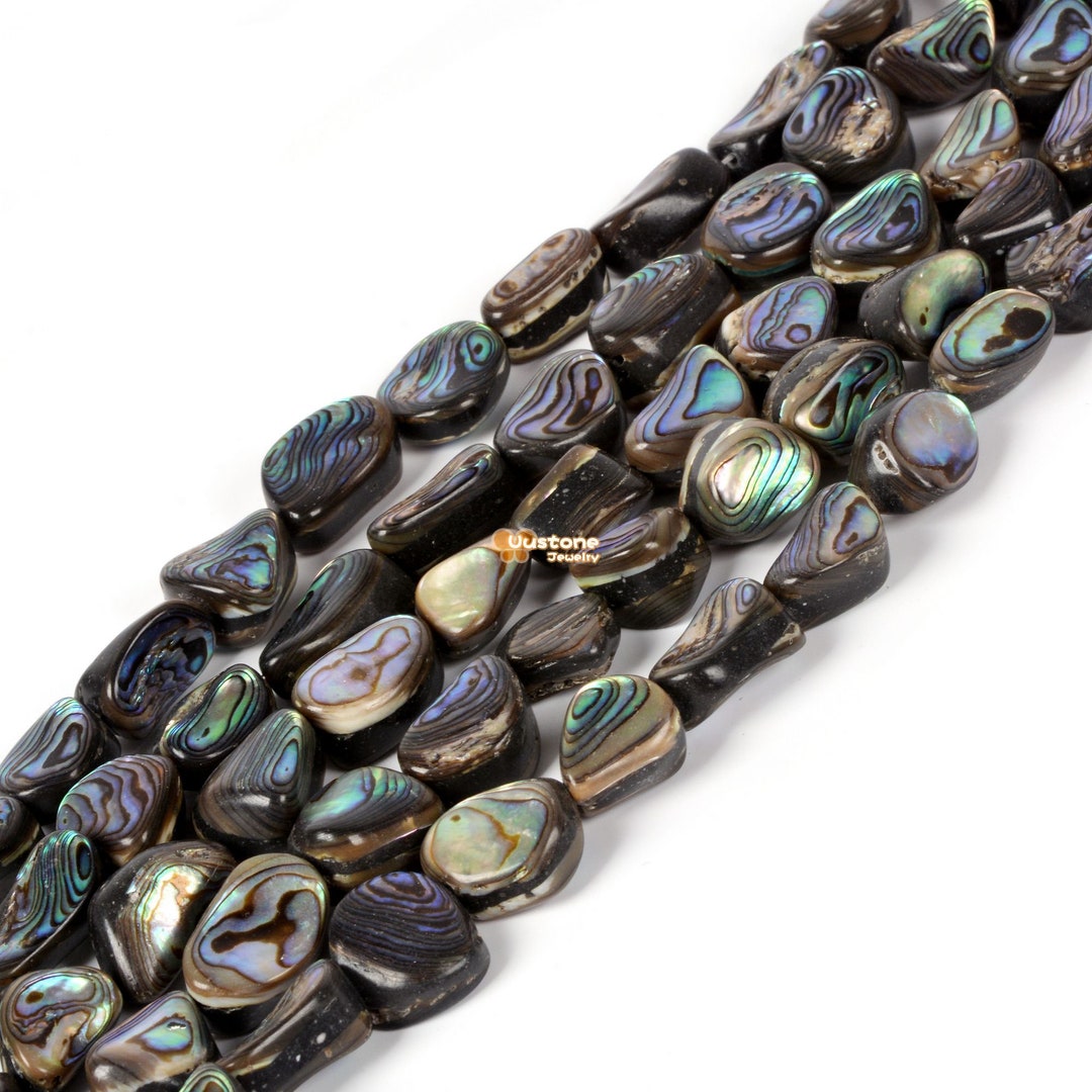 Real Natural Abalone Shell Beads Mermaid Shards Side Drilled Teardrop Rainbow Iridescent Peacock Blue Green Pink 15.5 Strand - Israel