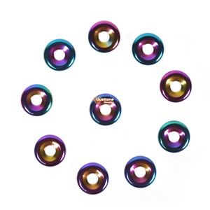 15mm Metallic rainbow coated hematite donut focal pendant bead jewelry making DIY