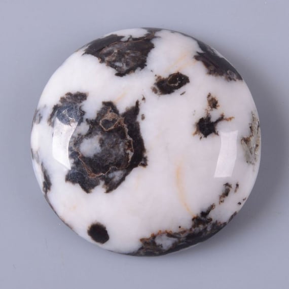 Oasi～銅化～ 2pcs of 30mm Zebra Jasper Round Flatback Cab Cabochon G0260