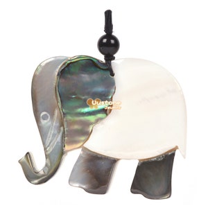 48mm abalone shell white shell stitching Elephant mother of pearl MOP shell luxury animal pendant bead