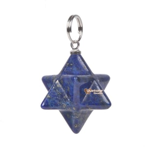 20mm Carved Lapis Gemstone Crystal Merkaba Star Energy Healing Sacred Geometry Chakra Focal Pendant