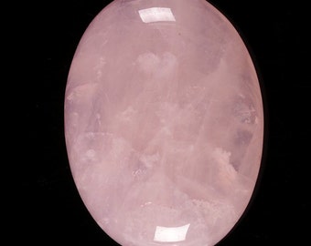 G2477 Cabochon cabochon ovale à dos plat en quartz rose 40 mm