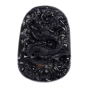g2715.5 natürliche schwarze Obsidian Drachen große frosted Anhänger Fokal Charme Perle 60mm