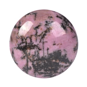 30mm Matrix pink rhodonite round flatback cab cabochon