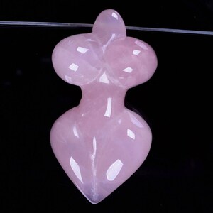 Rose Quartz carved goddess pendant focal bead