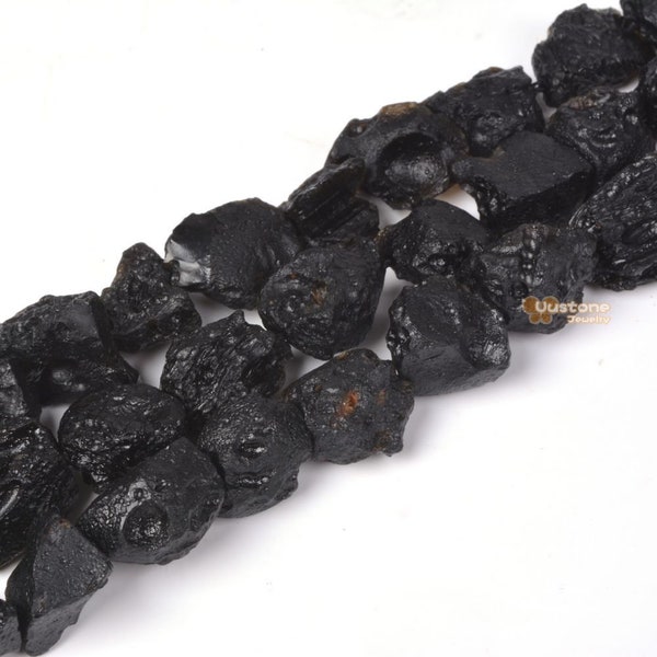 0234.1 Natural Tektite Nugget rock DIY loose beads 16"