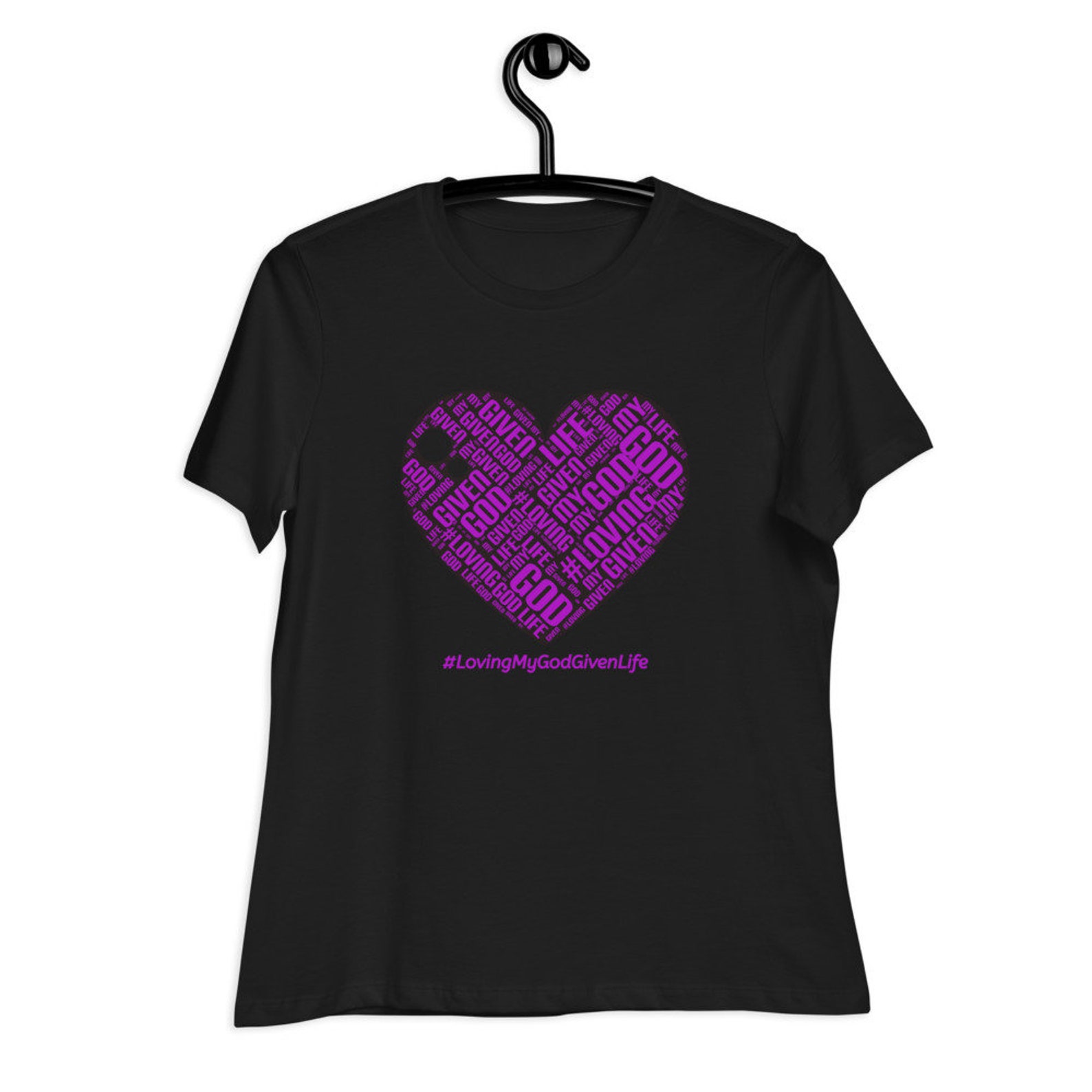 Purple Loving Heart T-Shirt | Etsy