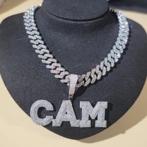Custom Block Font Letters Necklace,Iced Out Personalized Jewelry,Hip Hop 12mm Cuban Chain,Custom Name Necklace,Birthday Gifts for Him