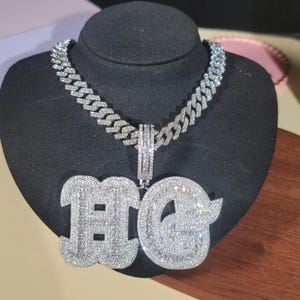 Icy Personalized Name Necklace with Cuban Chain,Big Baguette Letters Pendant,Personalised Jewelry for Men,Prom Jewelry,Father Birthday Gift