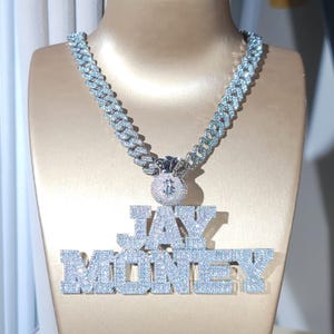 Colgantes personalizados con letras universitarias, cadena cubana de hip hop, collar con nombre personalizado, joyería de fiesta, regalos de cumpleaños.