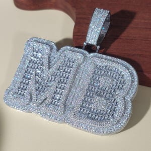 Colgante con nombre grande personalizado y esmaltado, collar con inicial de 2 capas, cadena personalizada, joyería de hip hop, regalos para conciertos.