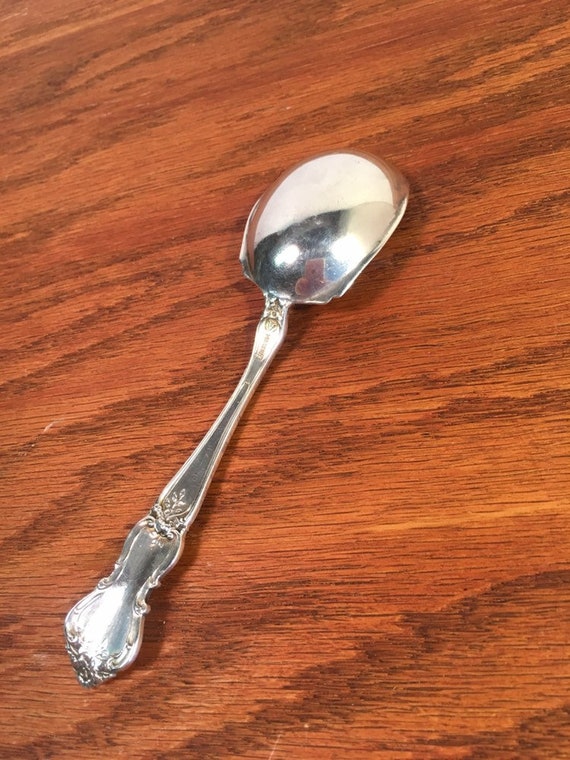 WATSON STERLING SILVER SALT CELLAR SPOON MEADOW ROSE PATTERN
