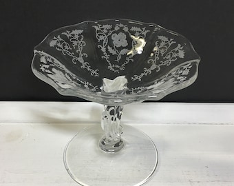 Fostoria Compote - Shirley Pattern - Small Vintage Etched Glass Comport