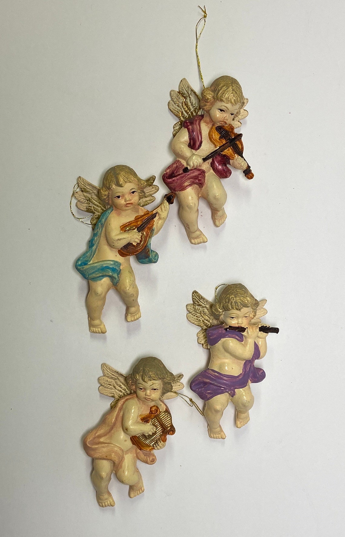 Vintage Cherub Holiday Ornaments Etsy